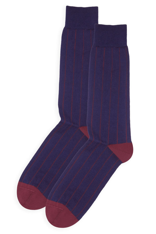 Pin Stripe Men's Socks - Navy