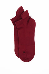 Peper Harow burgundy Organic men's luxury trainer sport socks topshot