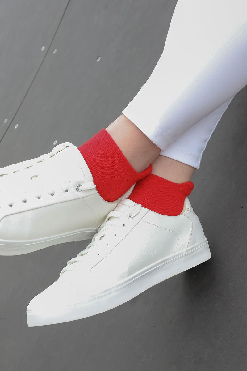 Organic Women's Trainer Sport Socks - Red