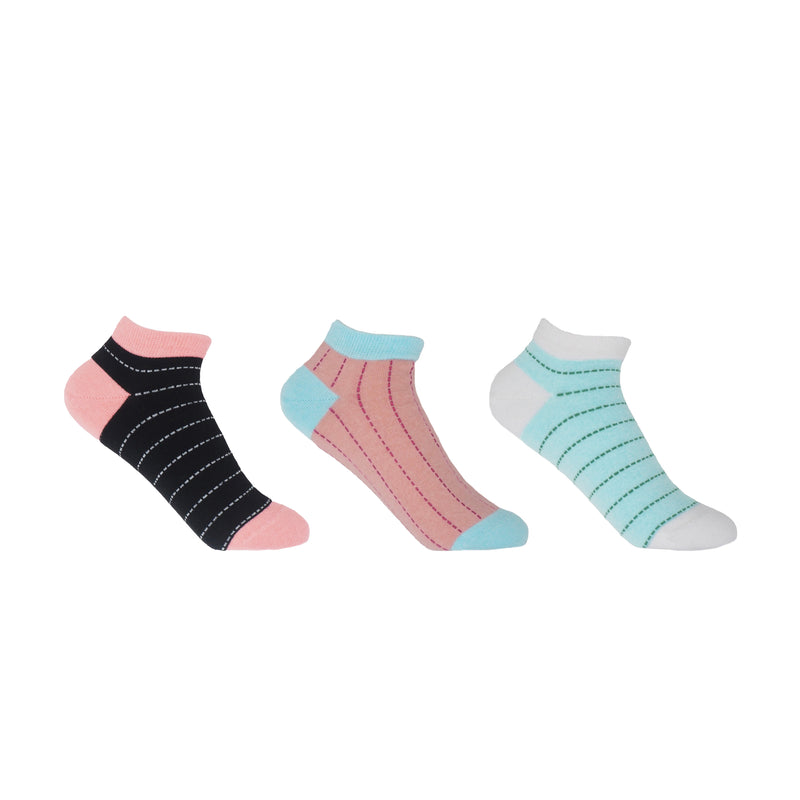 Dash Women's Trainer Socks Bundle - Pink, Mint & Black