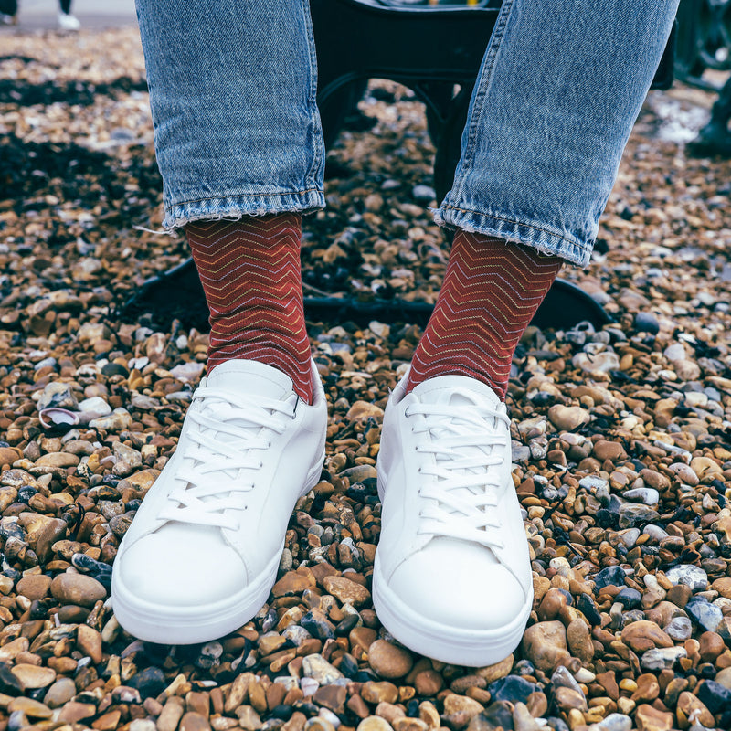 Peper Harow red Oblique men's luxury socks