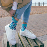 Peper Harow teal Diamonds ladies luxury socks