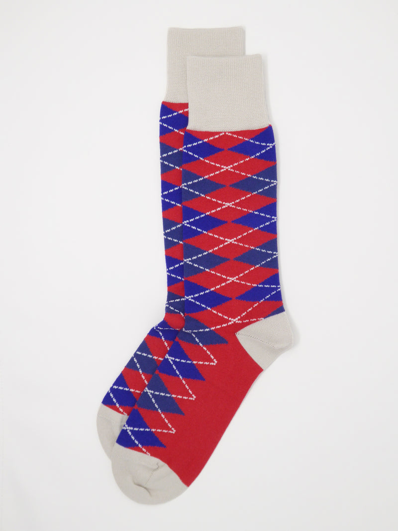 Argyle Men's Socks - Crimson