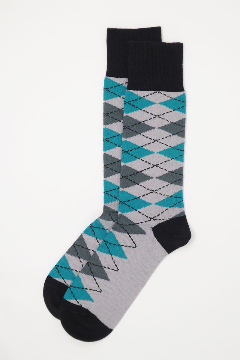 Argyle Men's Socks - Grey