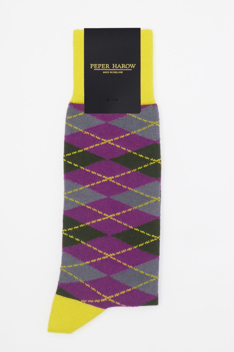 Argyle Men's Socks - Sunshine