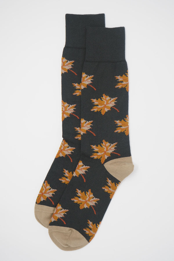 Autumn Leaf Men's Socks - Grey