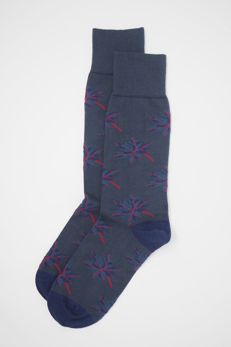 Autumn Leaf Men's Socks - Navy