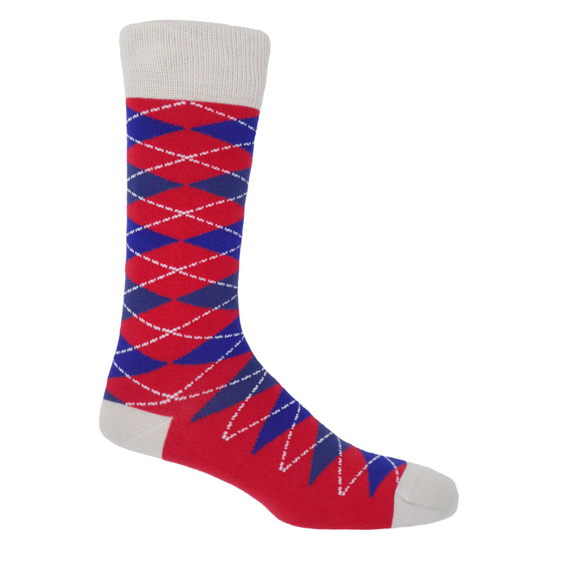 Crimson Argyle Luxury Men's Socks