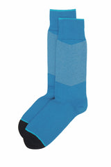 Two pairs of Sapphire blue Chevron men's luxury cotton socks by Peper Harow