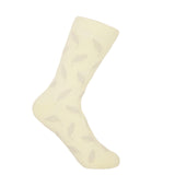 Leaf cream women's socks featuring leaf patterns all over the sock.