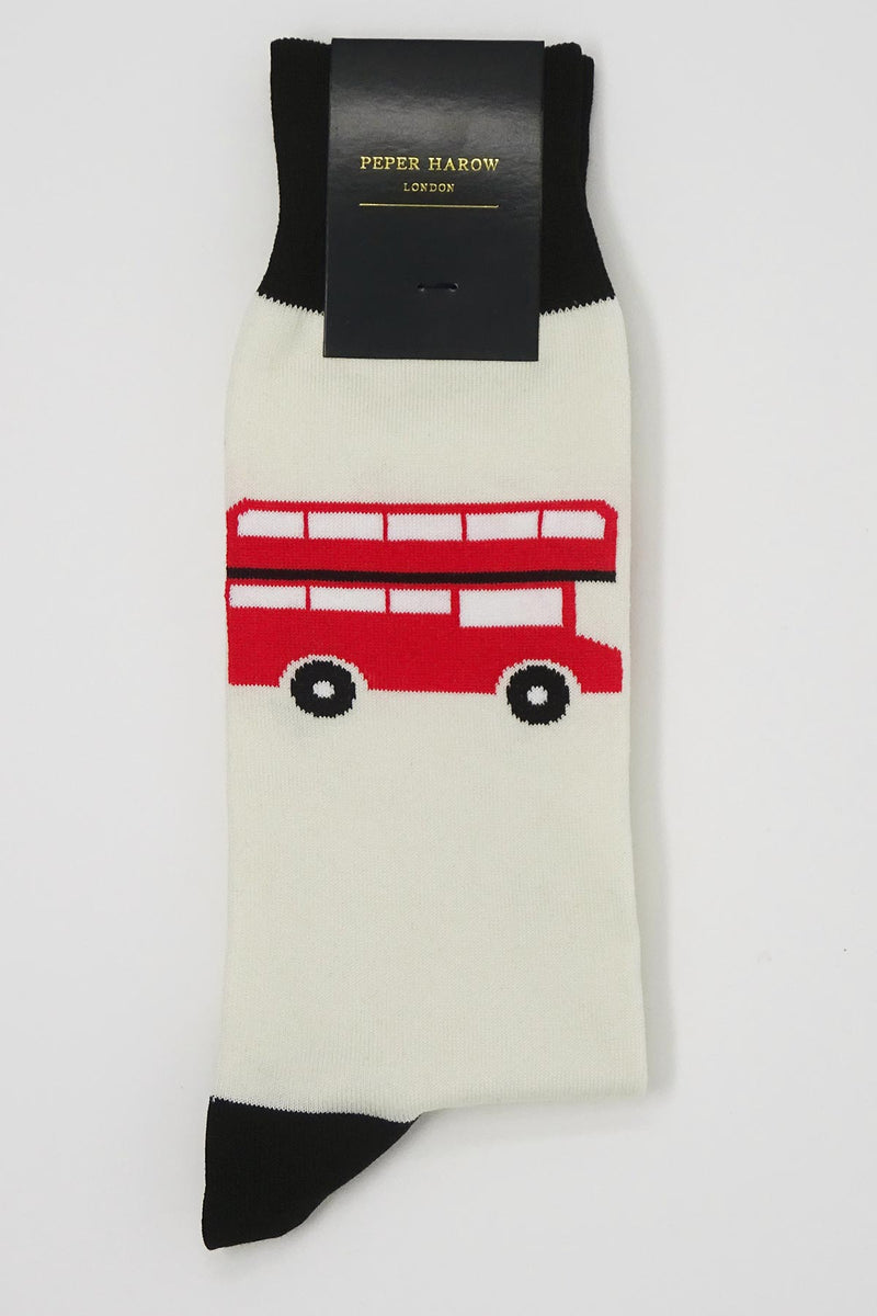London Bus Men's Socks - Cream