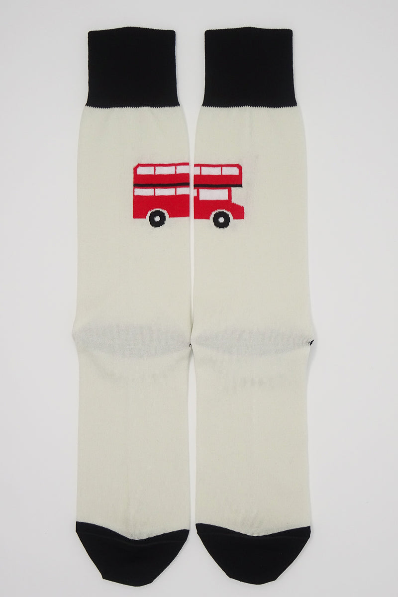 London Bus Men's Socks - Cream