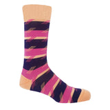 Diagonal Stripe Men's Socks - Plum