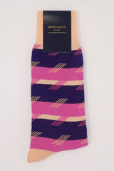 Diagonal Stripe Men's Socks - Plum