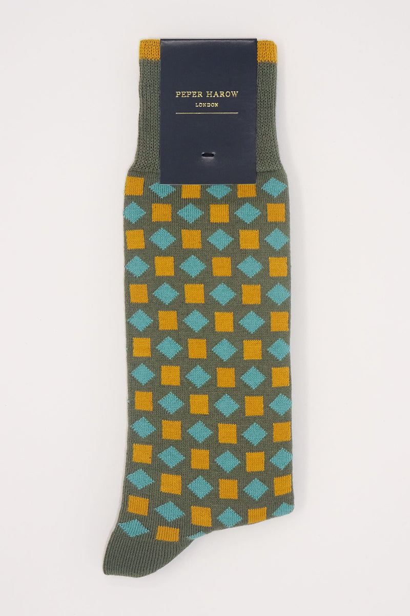 Diamonds Men's Socks - Khaki