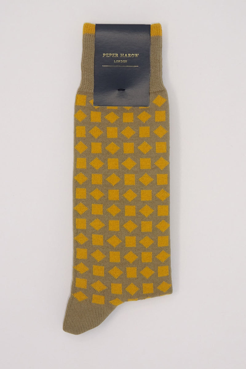 Diamonds Men's Socks - Mustard