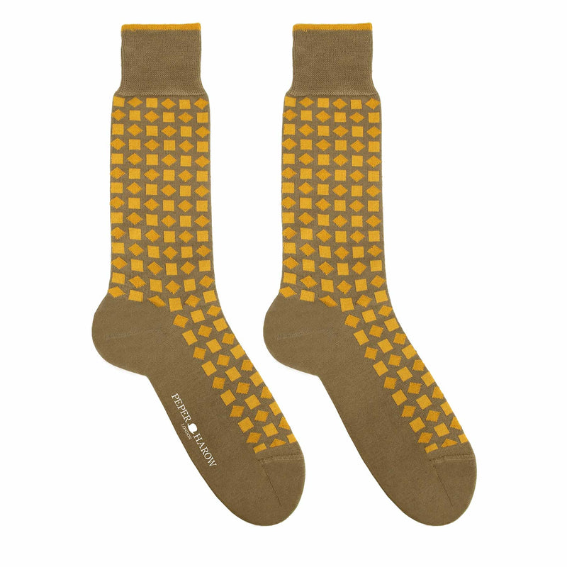Diamonds Mustard Men's Luxury Socks
