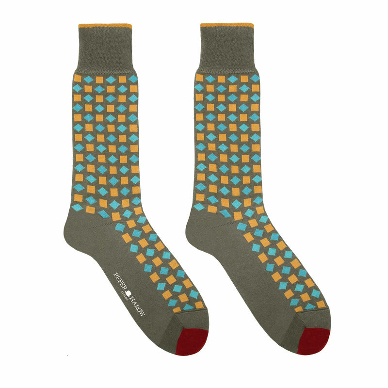 Khaki Diamonds Men's Luxury Socks