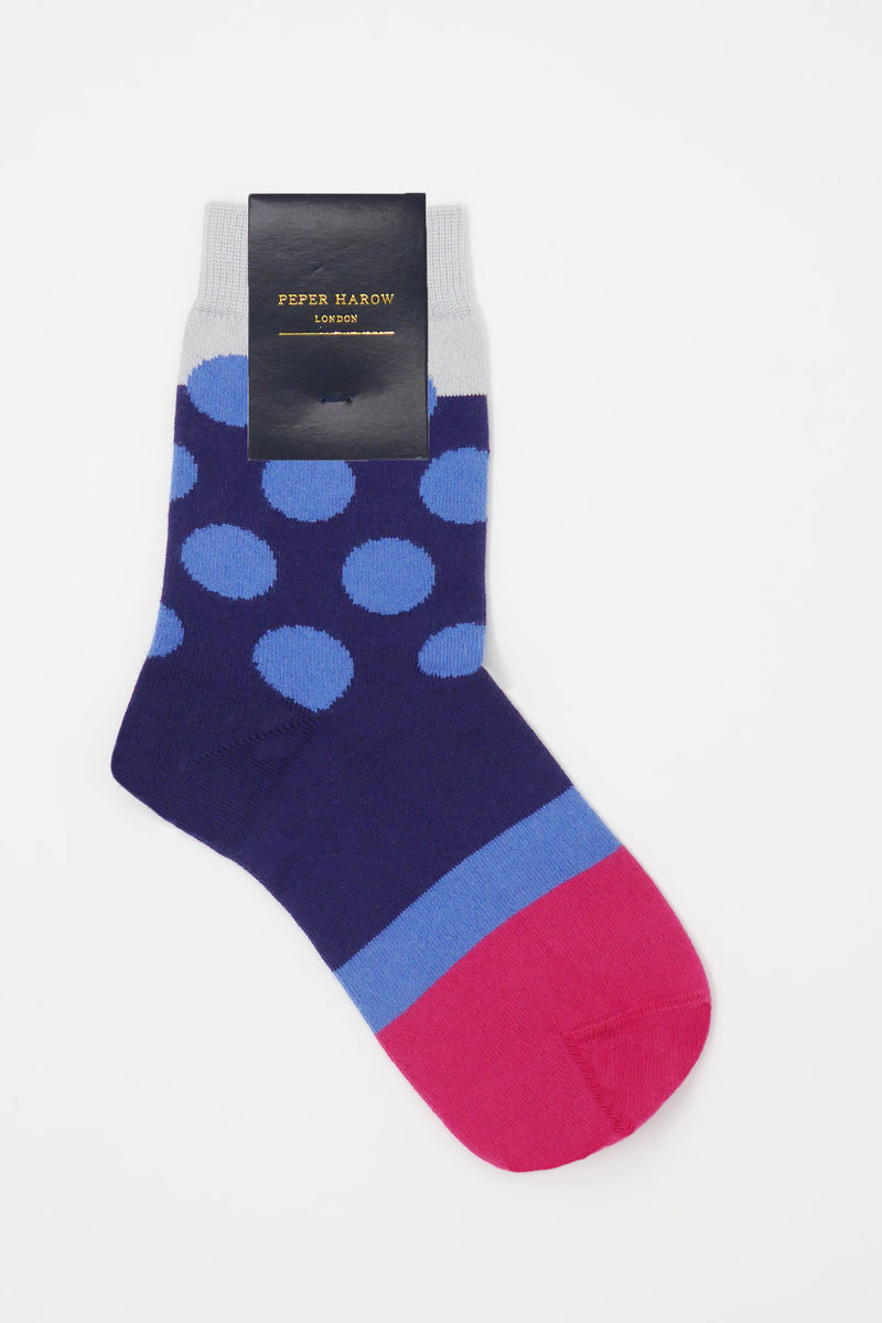 Eleanor Navy Women's Luxury Socks