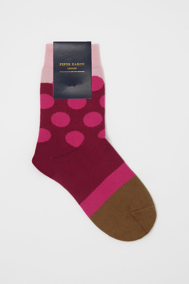 Raspberry Eleanor women's luxury socks