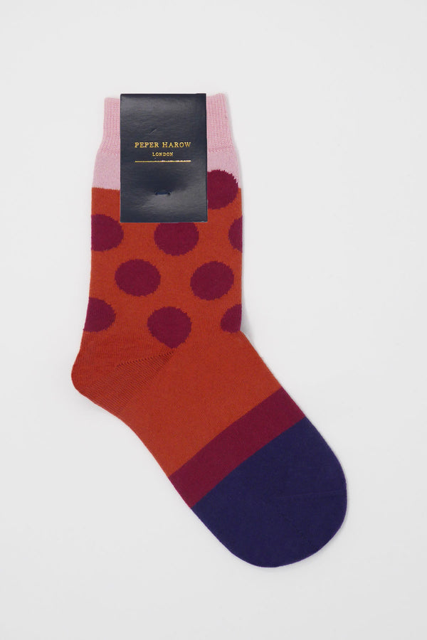 eleanor Terracotta women's luxury socks
