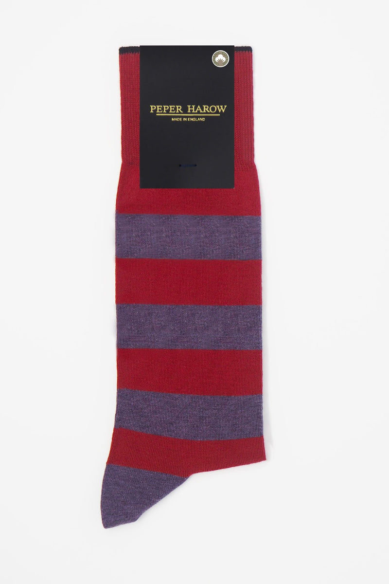 Red equilibrium men's luxury socks by Peper Harow in packaging