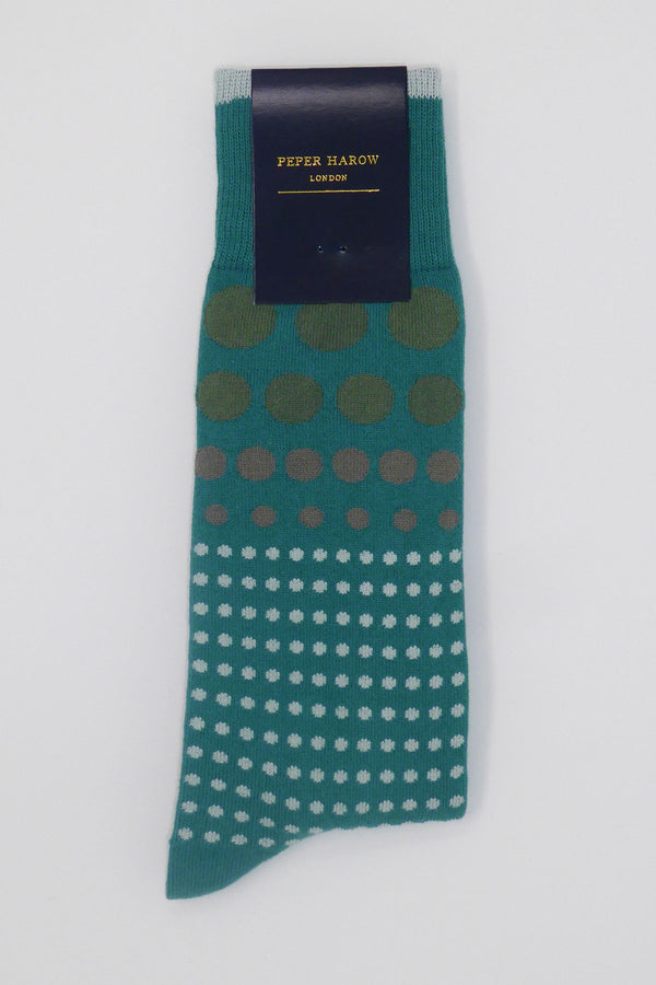 Teal Grad Polka Luxury Men's Socks