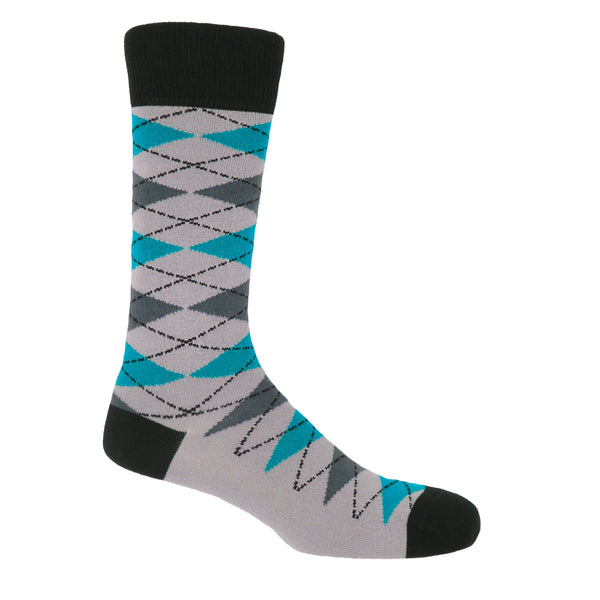 Grey Argyle Luxury Men's Socks