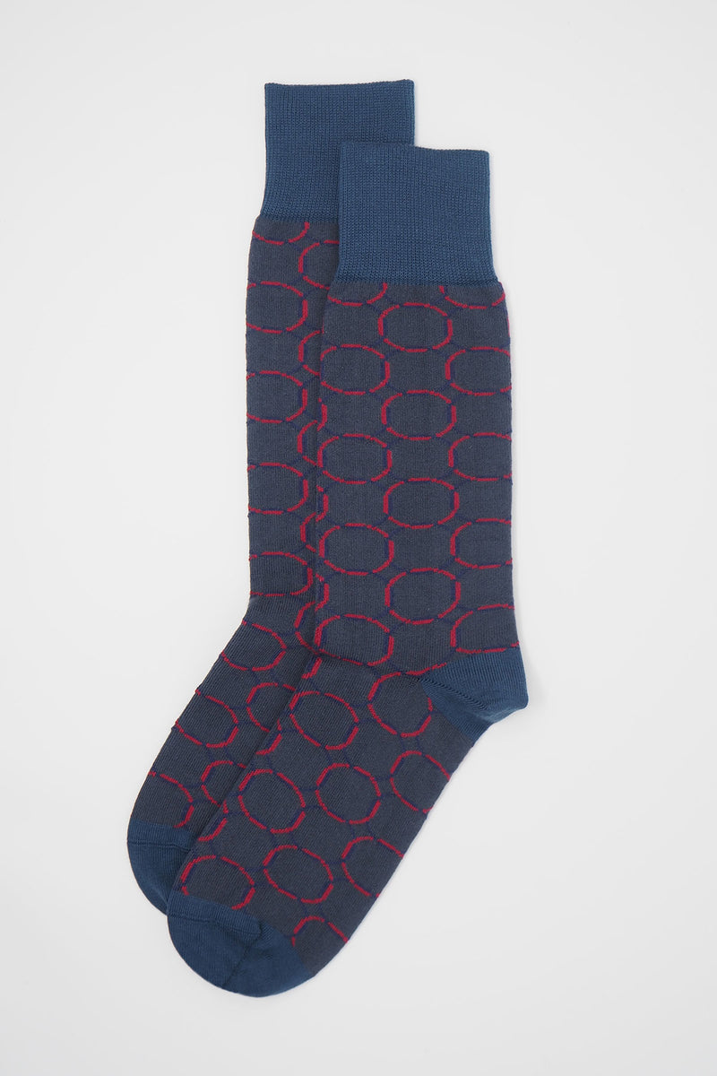 Linked Men's Socks - Navy