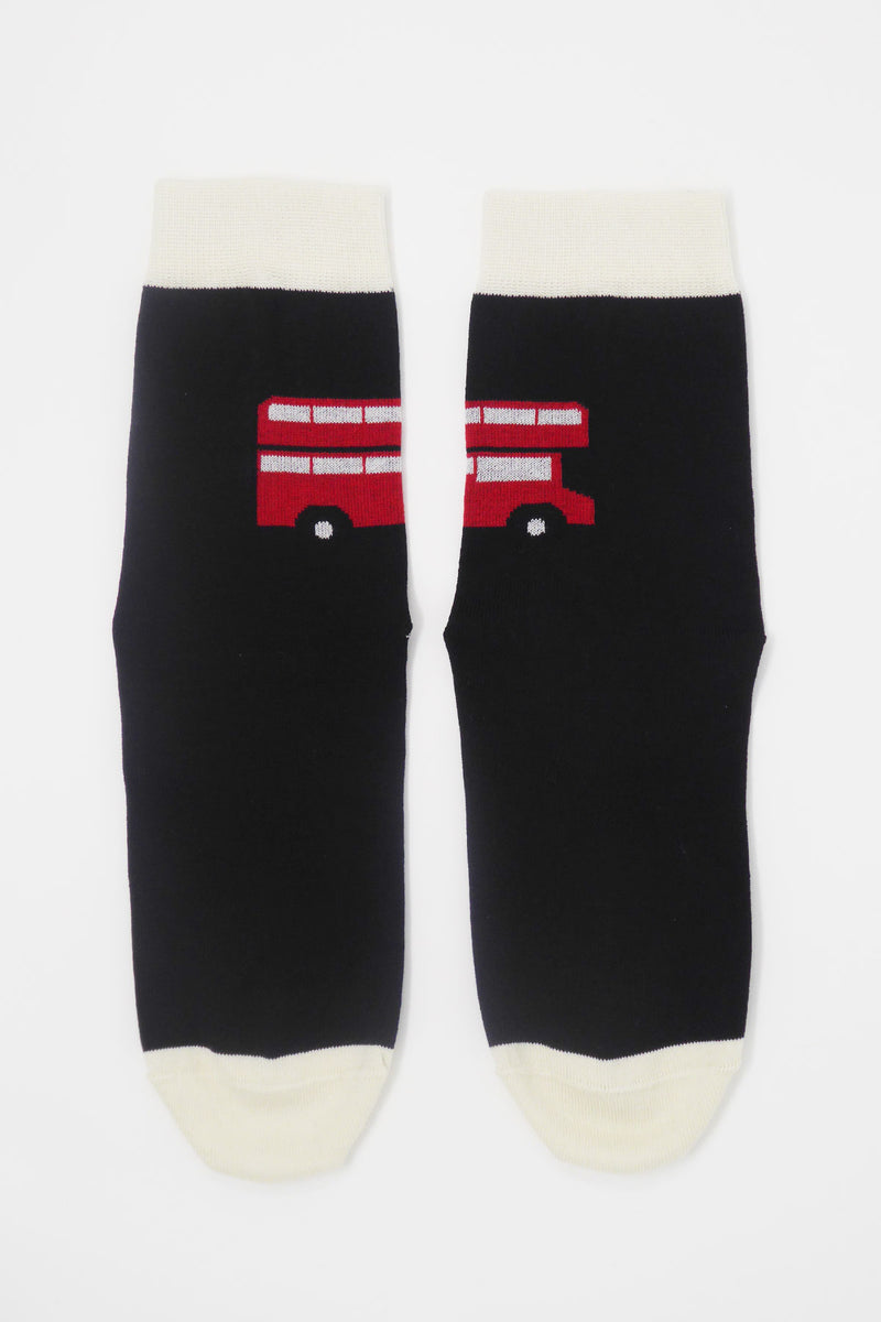 London Bus Black Luxury Women's Socks