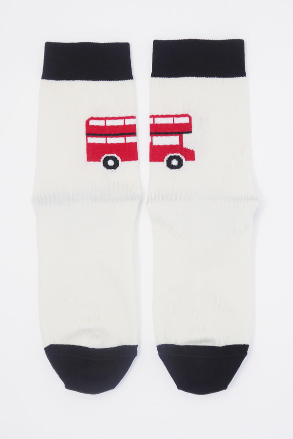London Bus Women's Socks - Cream