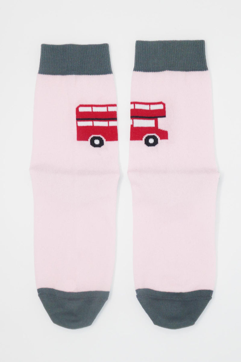 London Bus Pink Luxury Women's Socks