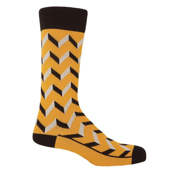 Optical Men's Socks - Mustard