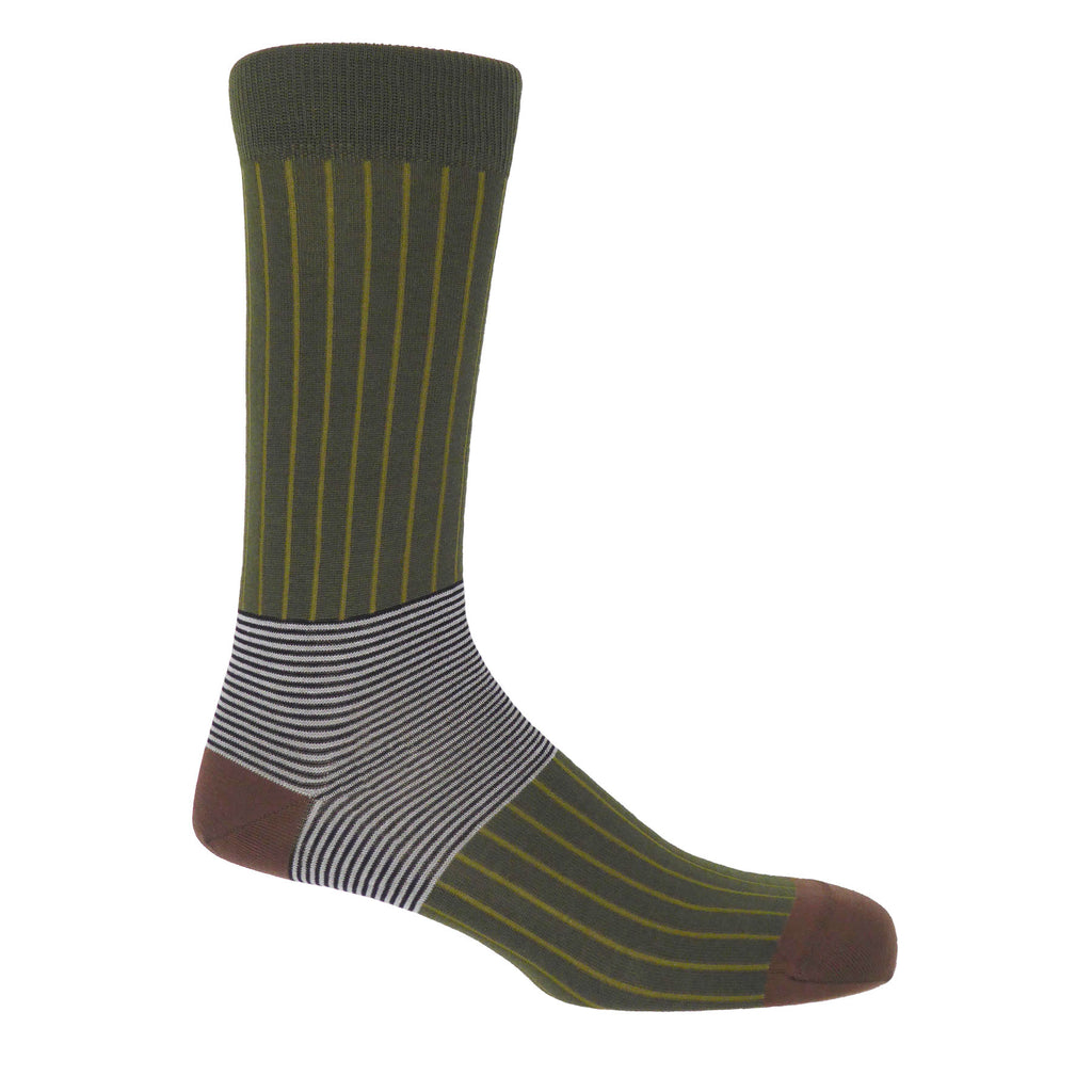 Oxford Stripe Socks Sage