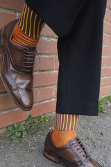 Oxford Stripe 60's luxury men's socks