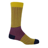 Oxford Stripe Men's Socks - Yellow