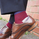 Oxford Stripe 90's luxury men's socks