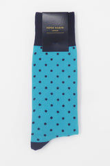 Azure Pin Polka Men's Luxury Socks