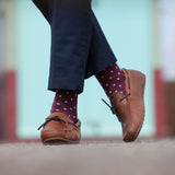 Pin Polka Burgundy Men's Socks