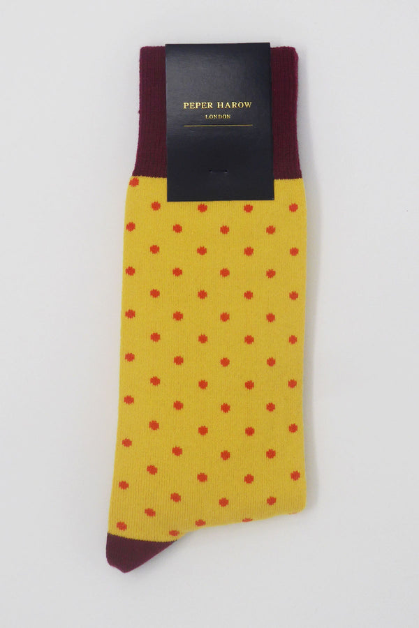 Honey Pin Polka luxury men's socks