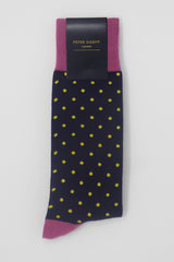 Pin Polka Midnight Luxury Men's Socks