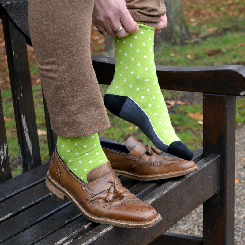 Mint Pin Polka Luxury Men's Socks