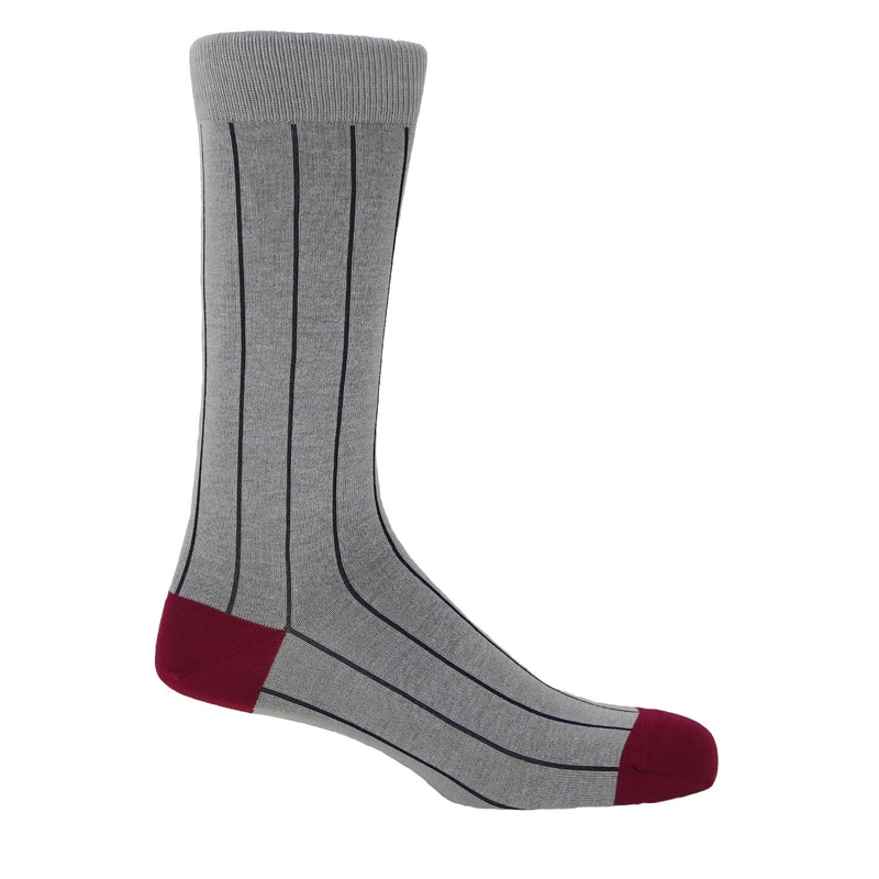 Pin Stripe Men's Socks - Ash