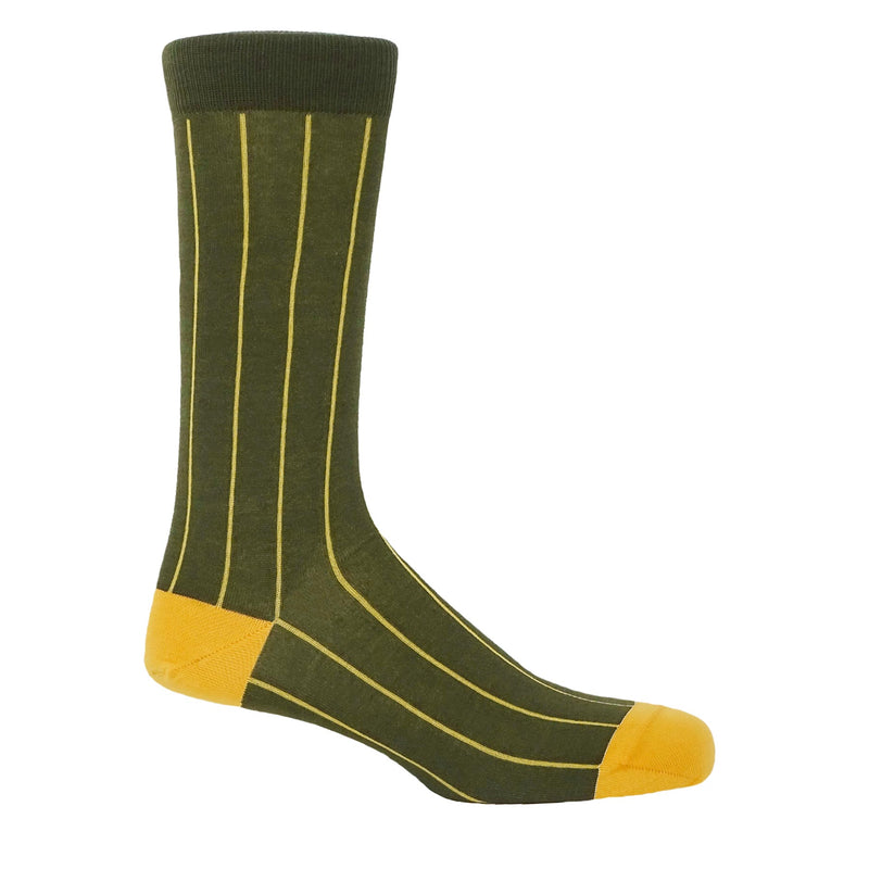 Pin Stripe Men's Socks - Green