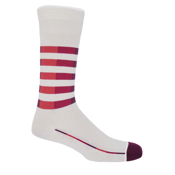 Quad Stripe Men's Socks - Cream