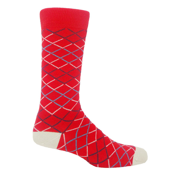 Peper Harow red hastings men's luxury supima cotton socks