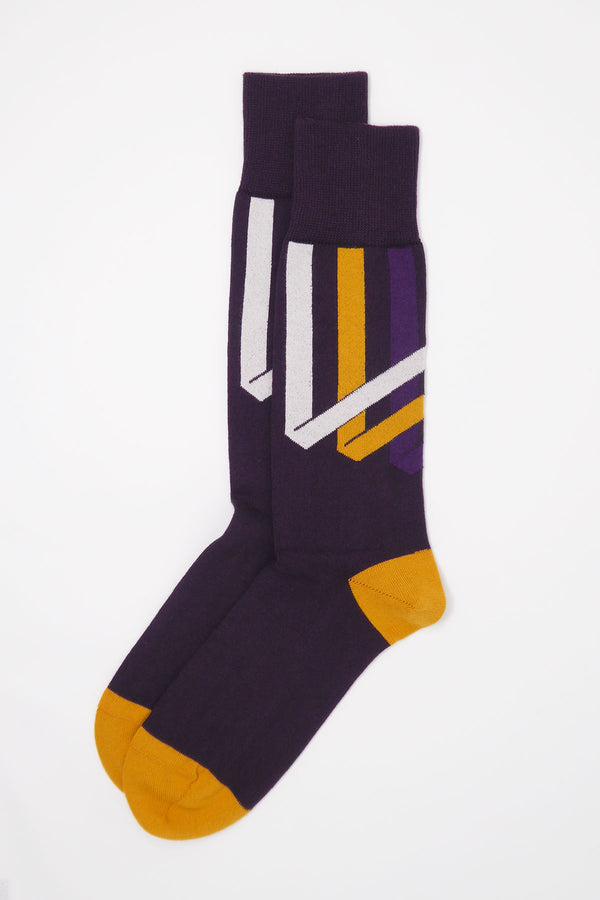 Ribbon Stripe Men's Socks - Mauve