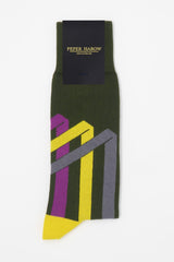 Ribbon Stripe Men's Socks - Pine
