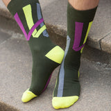 Ribbon Stripe Pine Men's Luxury Socks