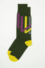 Ribbon Stripe Men's Socks - Pine